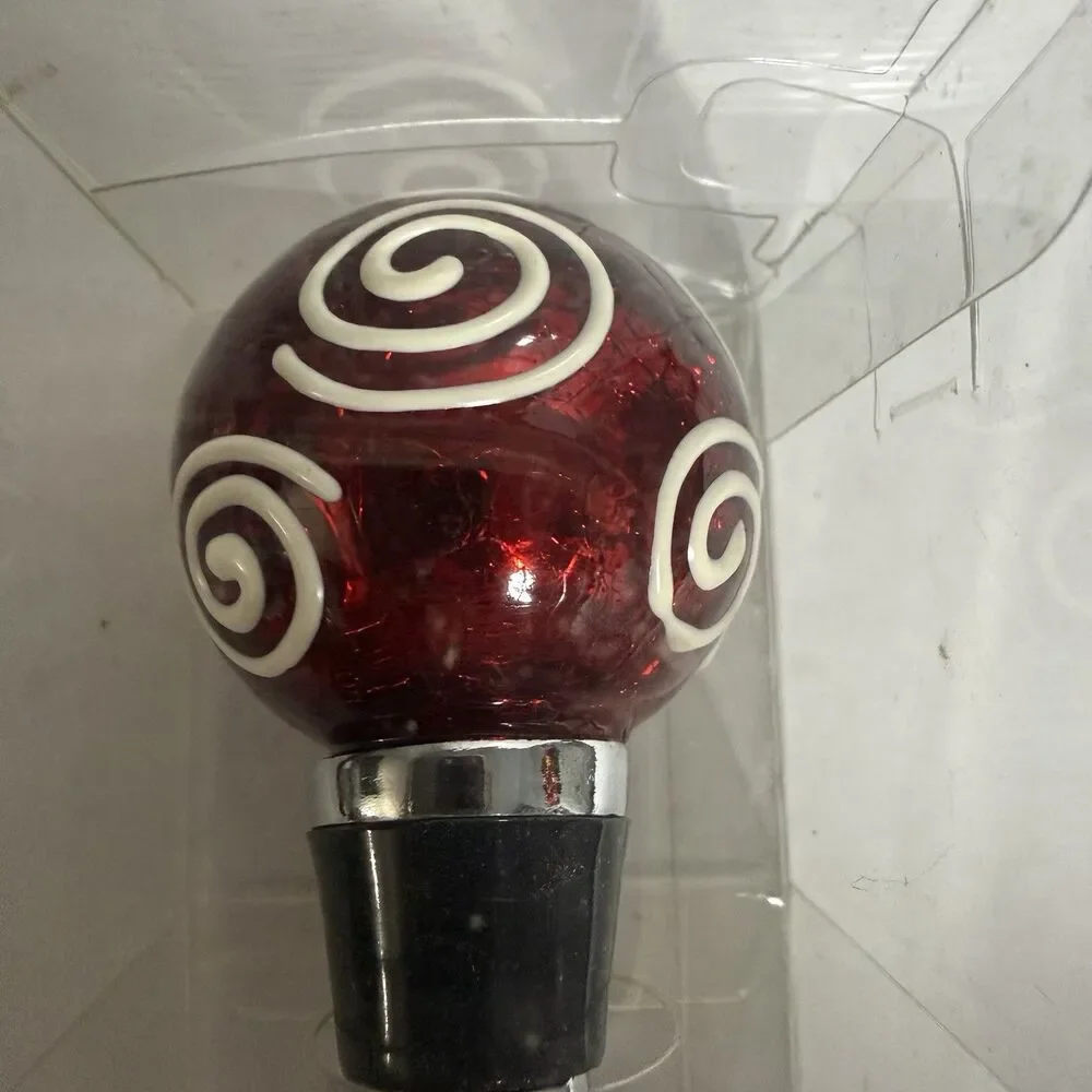 Pier 1 Imports Bottle Stopper Christmas Ball Bulb Ornament Red New Old stock